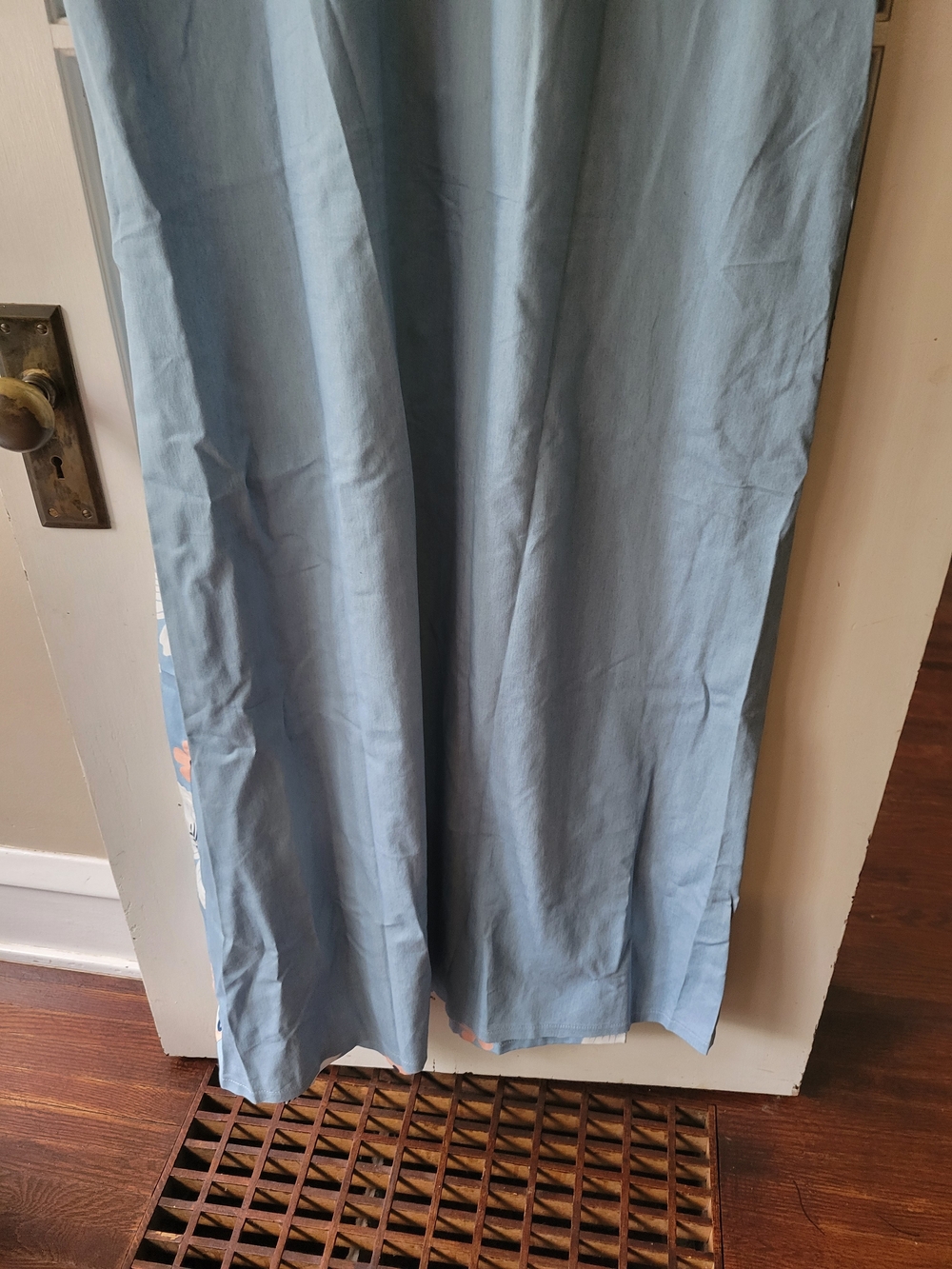 Blue Button-Up Floral Print Short Sleeve Maxi Dress Women's Size 3X Casual - Picture 13 of 15